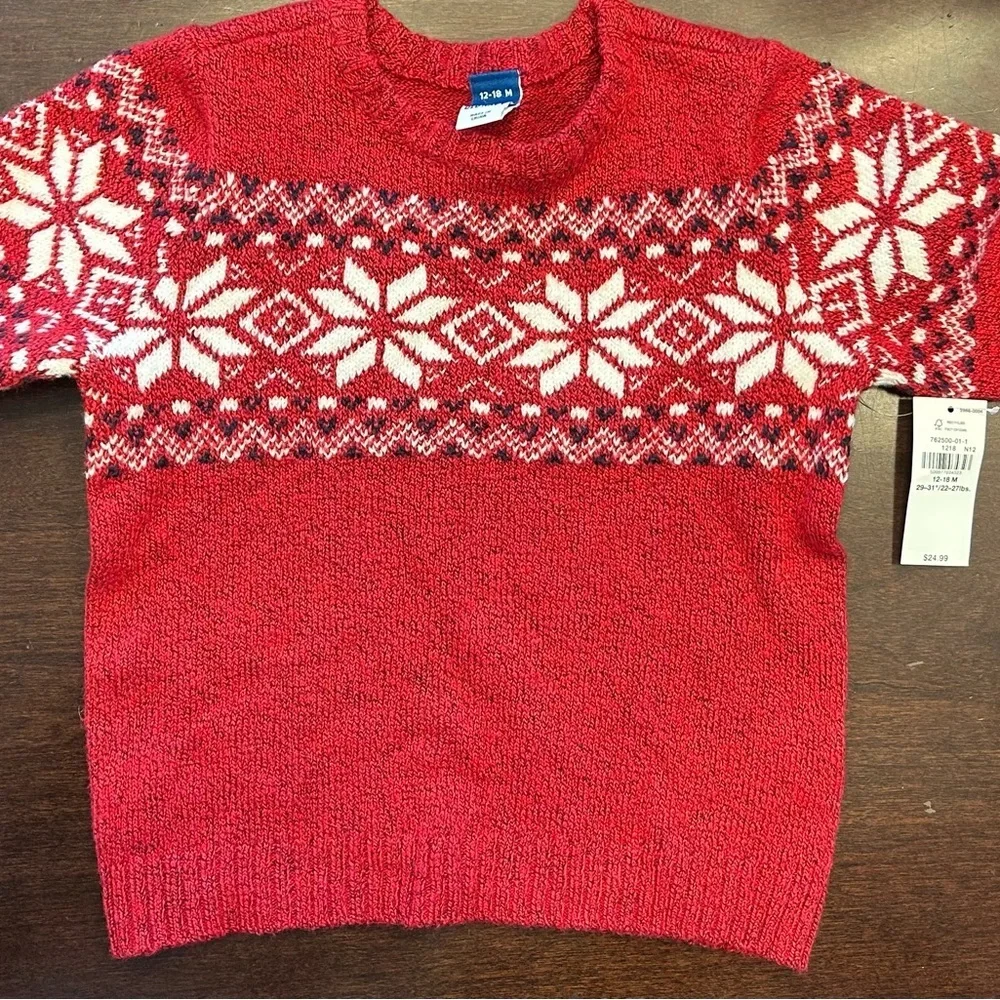 Old Navy Festive Red and White Sweater